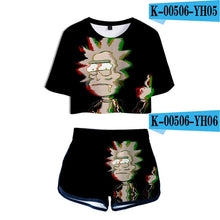 Load image into Gallery viewer, Frdun Tommy 2019 NEW Rick and Morty Rick Sanchez Morty Smith Two Pieces sets Women Fashion girl Casual T-shirt+shorts Clothes