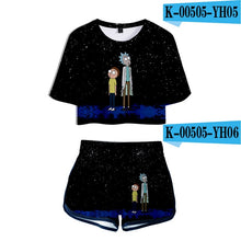 Load image into Gallery viewer, Frdun Tommy 2019 NEW Rick and Morty Rick Sanchez Morty Smith Two Pieces sets Women Fashion girl Casual T-shirt+shorts Clothes