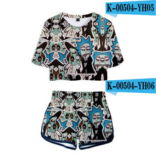 Load image into Gallery viewer, Frdun Tommy 2019 NEW Rick and Morty Rick Sanchez Morty Smith Two Pieces sets Women Fashion girl Casual T-shirt+shorts Clothes