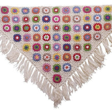 Load image into Gallery viewer, 2020 Pure Handmade Retro Mori Girl Mori Arts Fan Knit Hollow Scarf Shawl Original Triangle Scarf Tassel Cape
