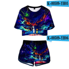 Load image into Gallery viewer, Frdun Tommy 2019 NEW Rick and Morty Rick Sanchez Morty Smith Two Pieces sets Women Fashion girl Casual T-shirt+shorts Clothes
