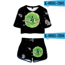 Load image into Gallery viewer, Frdun Tommy 2019 NEW Rick and Morty Rick Sanchez Morty Smith Two Pieces sets Women Fashion girl Casual T-shirt+shorts Clothes
